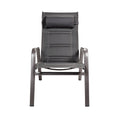 Adjustable Patio Lounge Chair with Headrest and Steel Frame